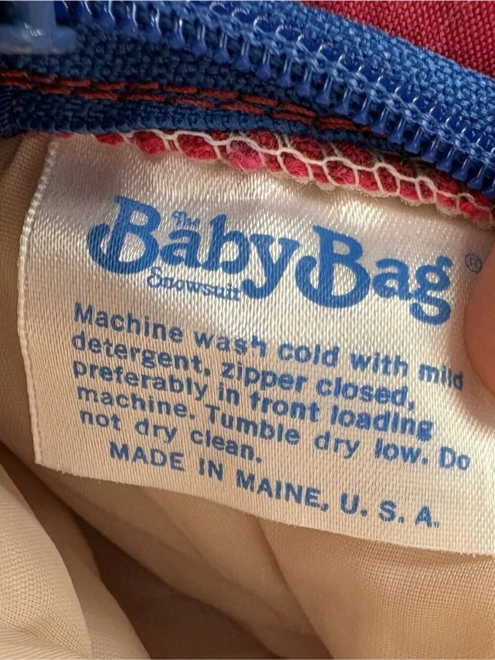 Vintage 80s L.L. Bean Baby Bag Co Bunting Snowsuit Newborn Pink Made in USA